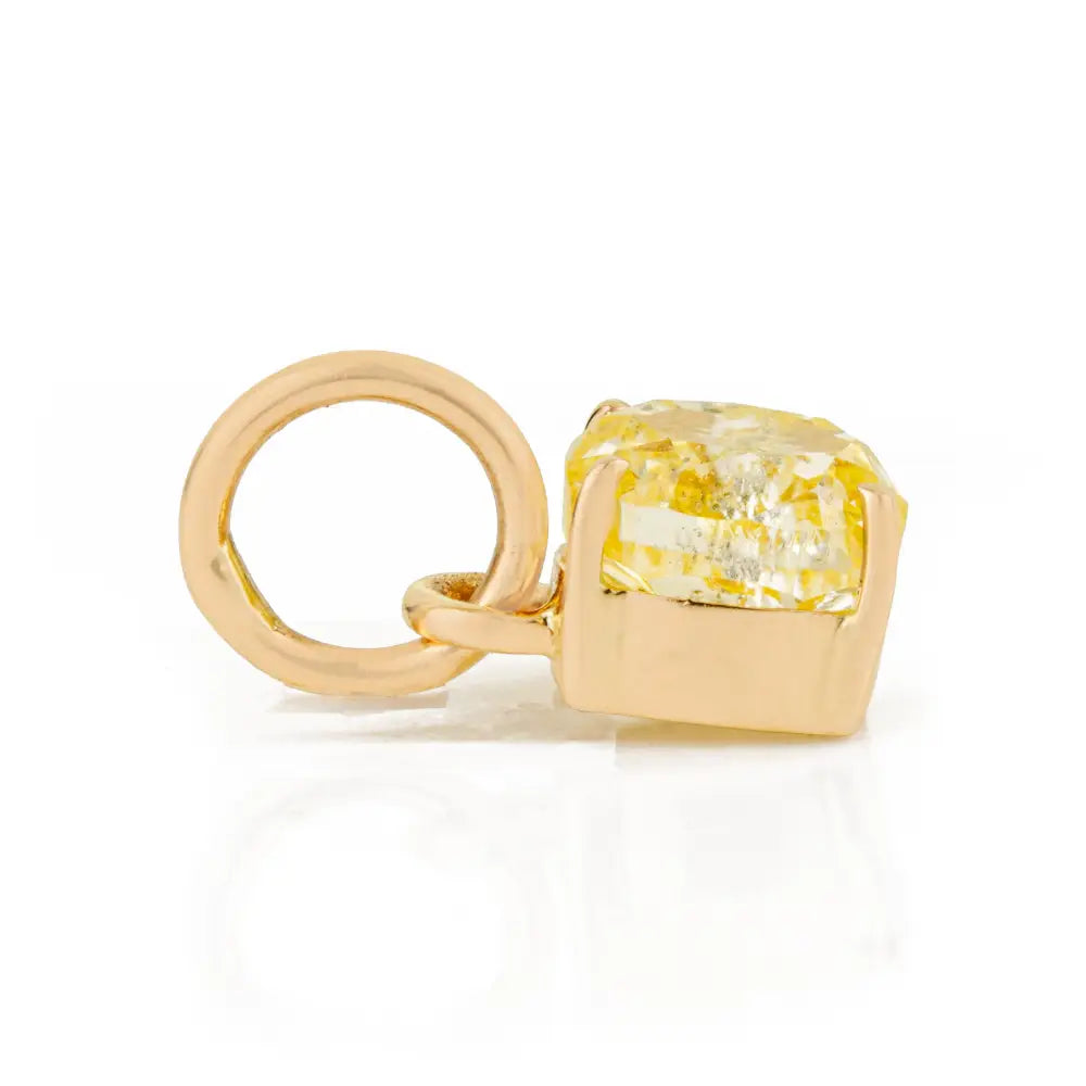 Delicate Oval Cut Yellow Diamond Minimal Dainty Pendant Daily Wear 14K Yellow Gold Jewelry