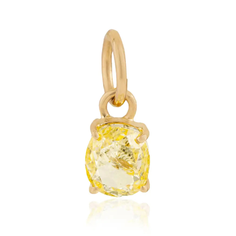 Delicate Oval Cut Yellow Diamond Minimal Dainty Pendant Daily Wear 14K Yellow Gold Jewelry
