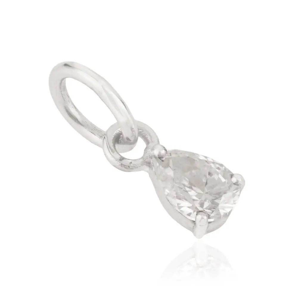 Dainty Pear Cut Diamond 14K White Gold Solitaire Pendant Daily Wear Best Selling Jewelry