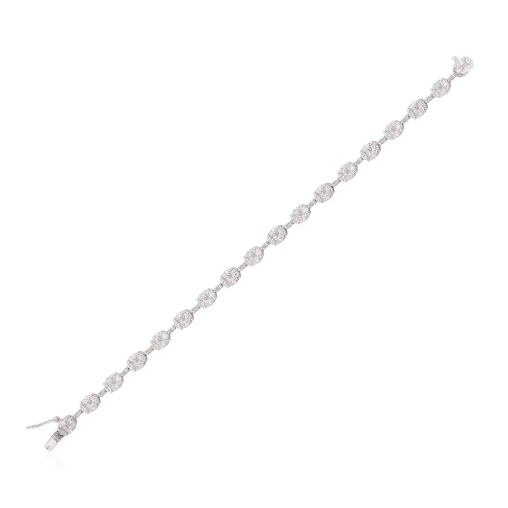 Unique Designer White Gold 100% Natural Diamond Stacked Tennis Bracelet For Unisex
