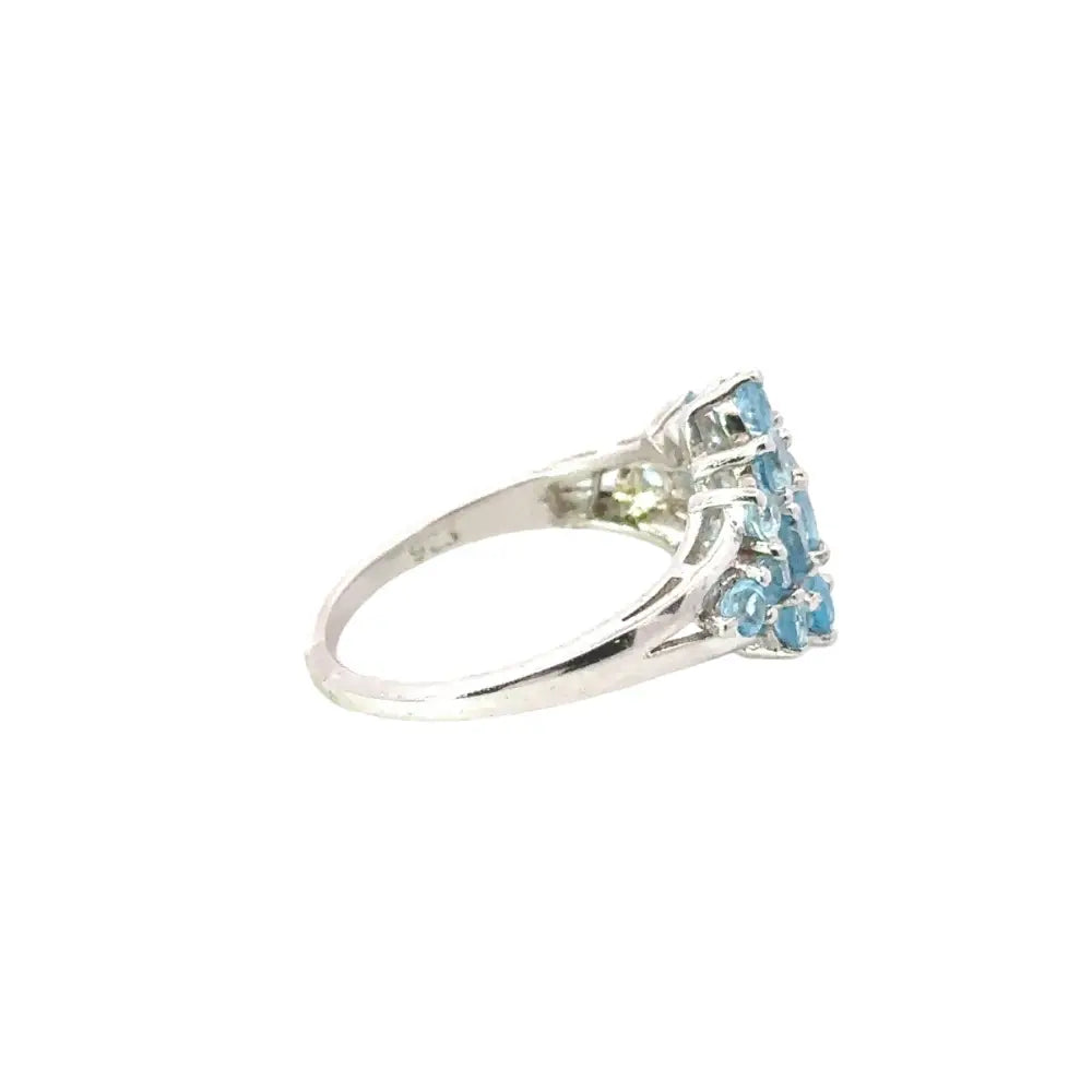 High Grade Jewelry Blue Topaz Cluster Ring For Wedding Accessories Factory Price