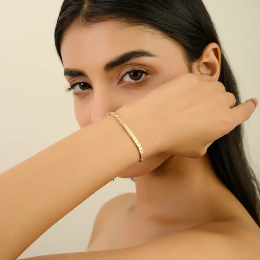 Wholesale Price Natural Diamond Tennis Bracelet K14 Solid Yellow Gold Best Selling Jewelry