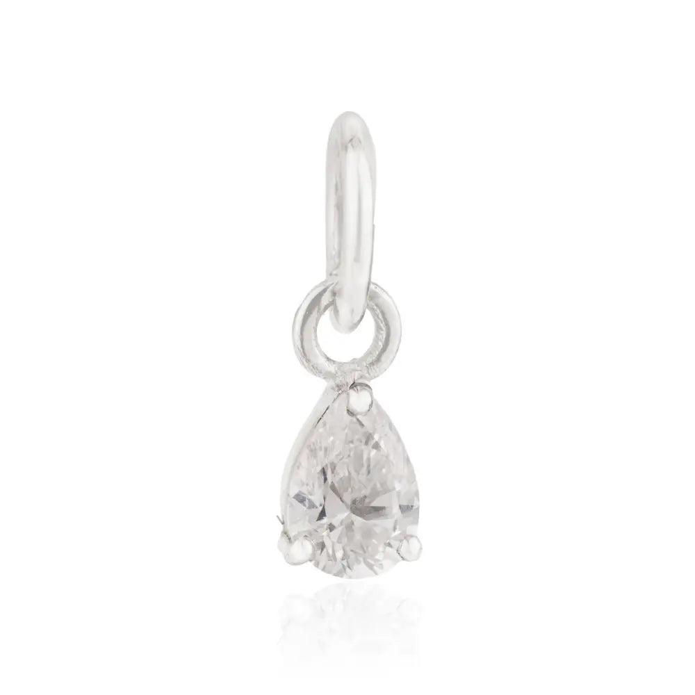 Dainty Pear Cut Diamond 14K White Gold Solitaire Pendant Daily Wear Best Selling Jewelry