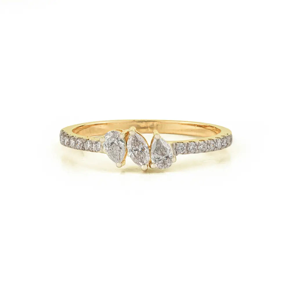 Minimalist 0.42ct. Natural Diamond Stacking Band Ring Fine 14K Original Yellow Gold Jewelry