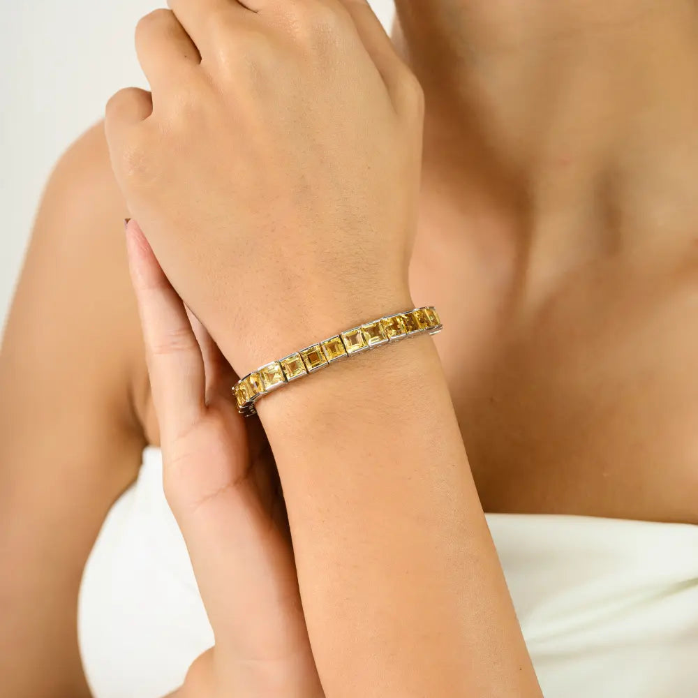 Best Selling Products Handmade Real Citrine Sleek Bracelet Top High Quality Jewelry