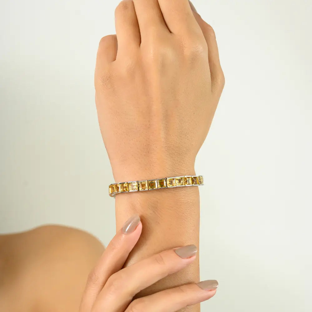 Best Selling Products Handmade Real Citrine Sleek Bracelet Top High Quality Jewelry