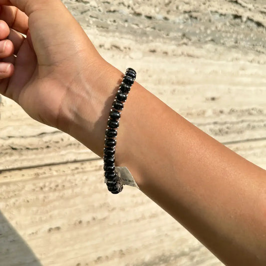 Elegant & Classic Oval Cut Black Star 925 Sterling Silver Tennis Bracelet For Unisex Low Price