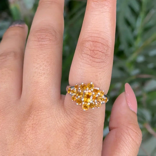 Semi Precious 100% Natural Citrine Promise Ring In Solid 925 Silver Trending Jewelry