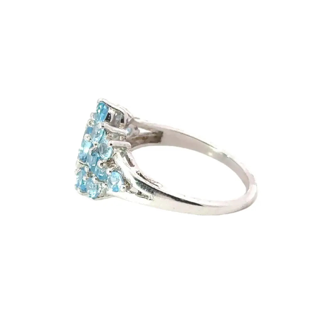 High Grade Jewelry Blue Topaz Cluster Ring For Wedding Accessories Factory Price