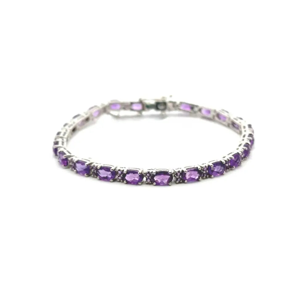 Personalized Designer 925 Solid Silver Real Amethyst Tennis Bracelet Best Wholesaler