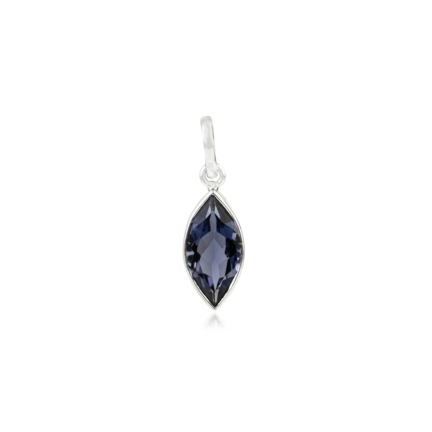 Bezel Set Marquise Cut Natural Iolite 925 Sterling Silver Pendant Jewelry For Women's