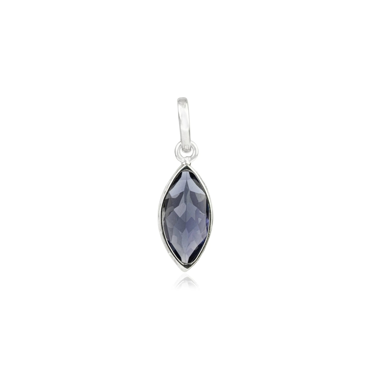 Bezel Set Marquise Cut Natural Iolite 925 Sterling Silver Pendant Jewelry For Women's