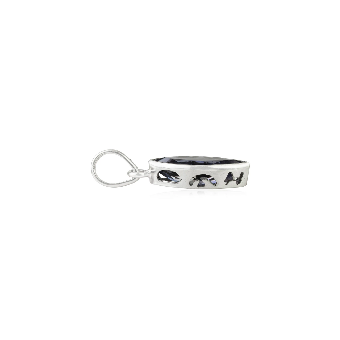 Bezel Set Marquise Cut Natural Iolite 925 Sterling Silver Pendant Jewelry For Women's