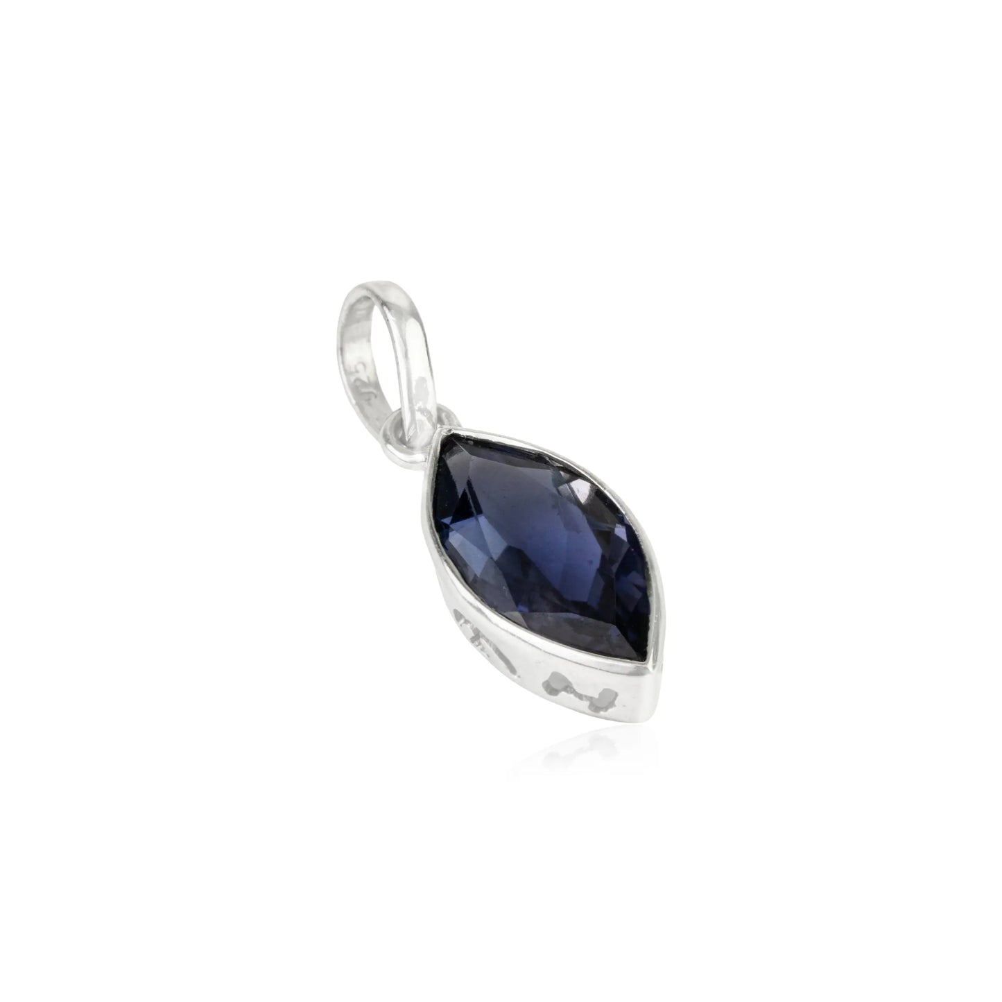 Bezel Set Marquise Cut Natural Iolite 925 Sterling Silver Pendant Jewelry For Women's