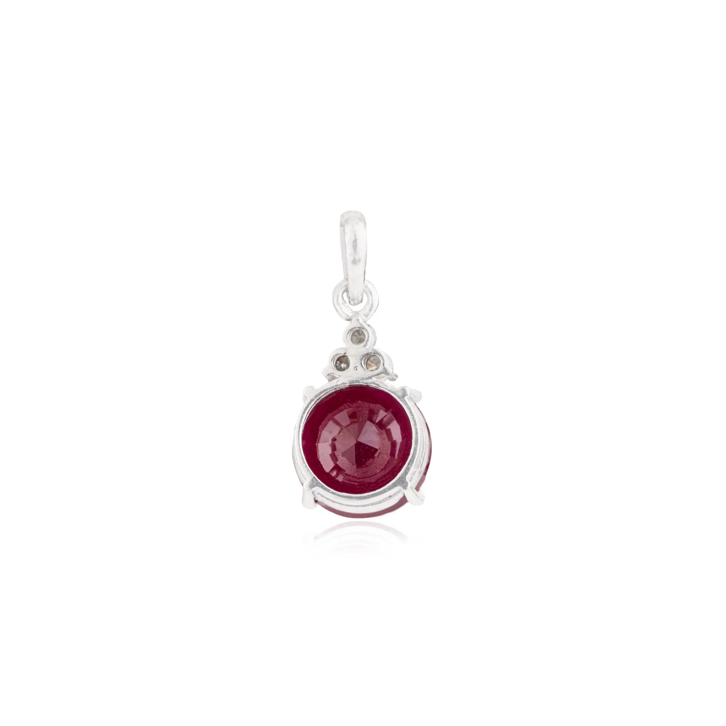 100% Genuine 7.2 CT Ruby & Diamond 925 Sterling Silver Fine Pendant Jewelry For Women's
