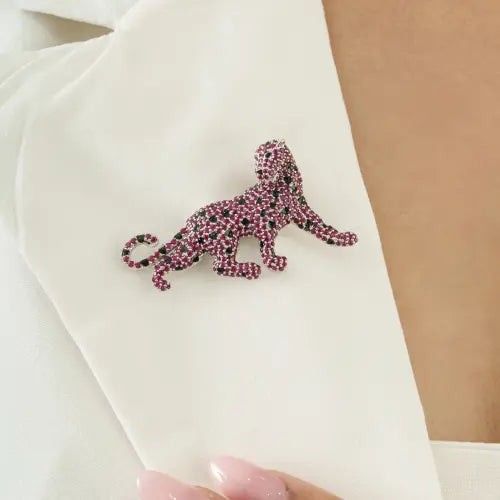 4.1 Ct. Natural Ruby Solid 925 Sterling Silver Panther Brooch Party Wear Unisex Jewelry