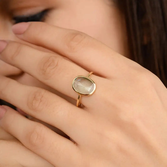 Best Quality Tourmaline & 18k Yellow Gold Signle Stone Ring For Women