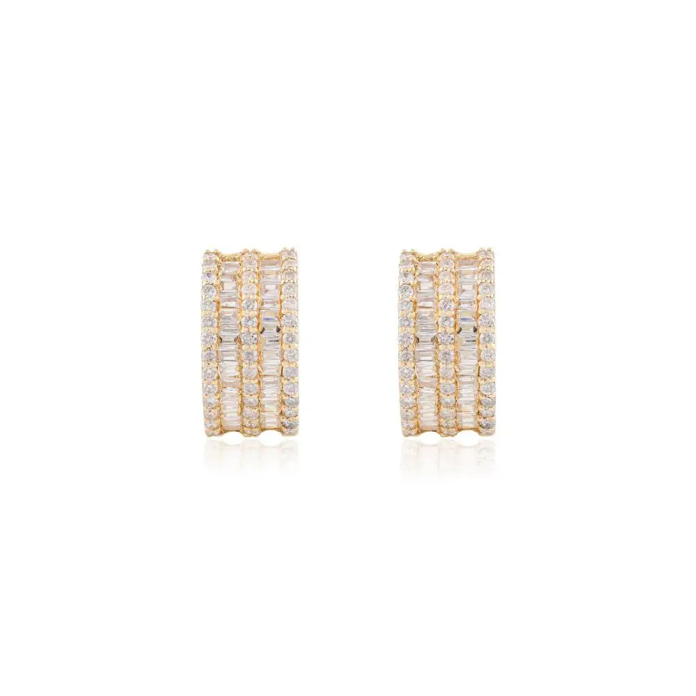 100% Genuine Diamond & 18k Solid Yellow Gold Huggie Hoop Earrings