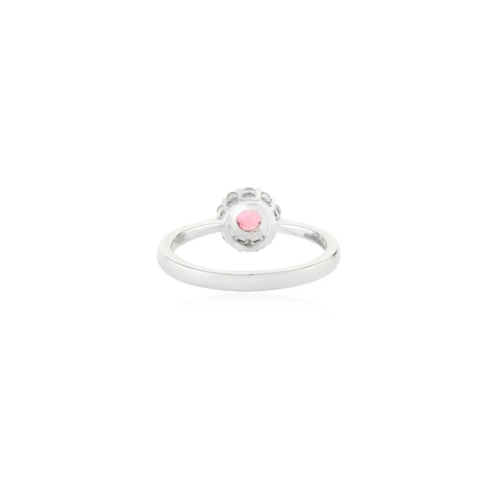 Classic Design Round Cut Tourmaline and Diamond Promise Ring