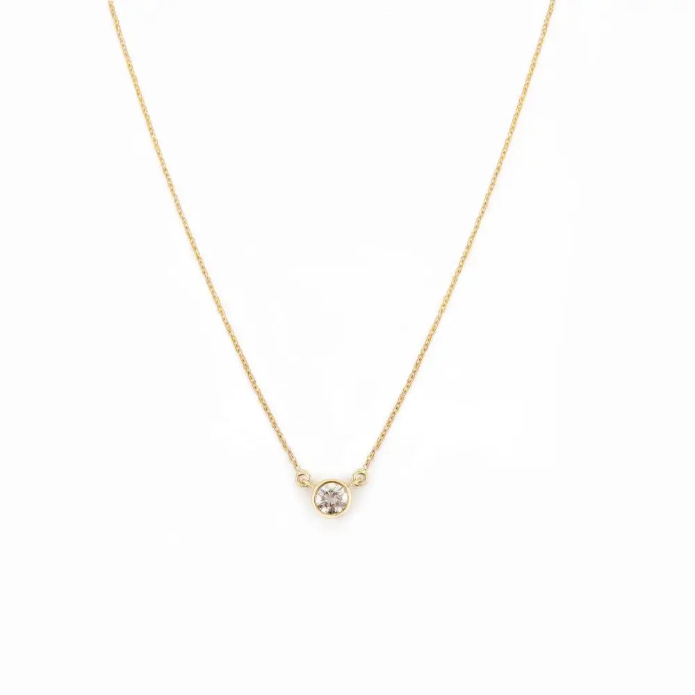 Round Cut Diamond Everyday Solitaire Pendant Necklace in 18k Yellow Gold