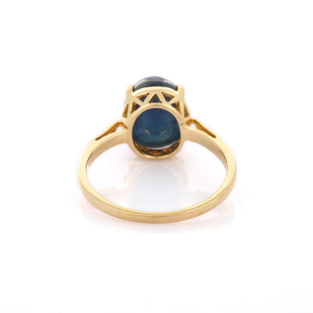 Trending Handmade Genuine Blue Sapphire 14K Solid Yellow Gemstone Ring