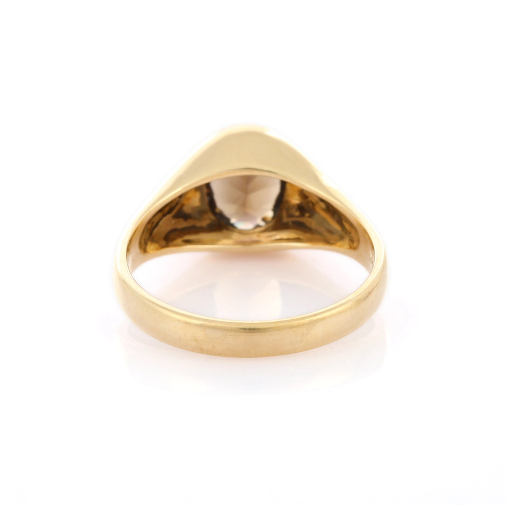 Wholesale Jewelry Natural Smoky Topaz 14K Solid Yellow Gold Gemstone Ring