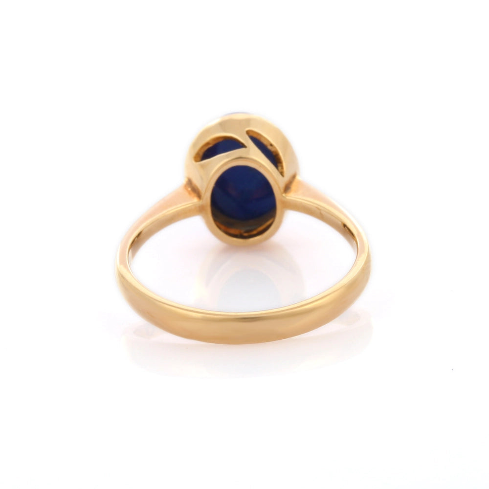 Trending Natural Lapis Lazuli 18K Solid Yellow Gold September Birthstone Ring