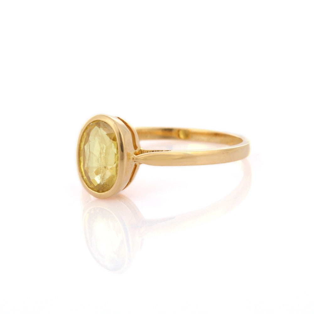 Best Selling Product Natural Yellow Sapphire 18K Solid Yellow Gold Unisex Ring