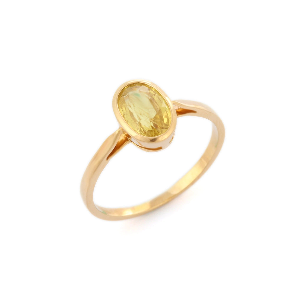 Best Selling Product Natural Yellow Sapphire 18K Solid Yellow Gold Unisex Ring