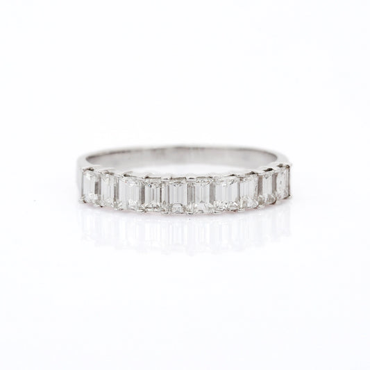 Classic Hot Selling Natural Diamond 18K Fine White Gold Half Eternity Band Rings