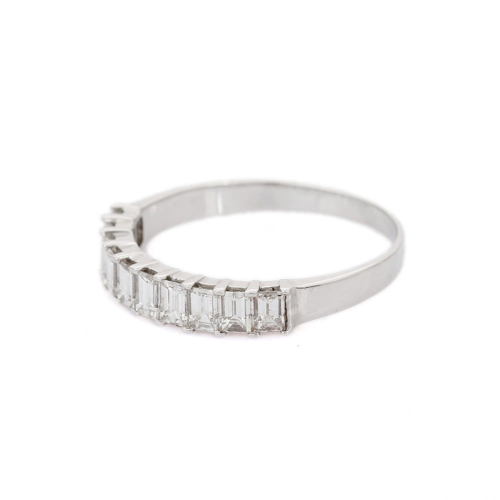 Classic Hot Selling Natural Diamond 18K Fine White Gold Half Eternity Band Rings