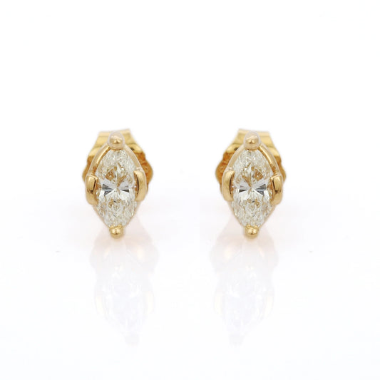 Best Selling Product 18K Fine Yellow Gold Natural Diamond Stud Earrings