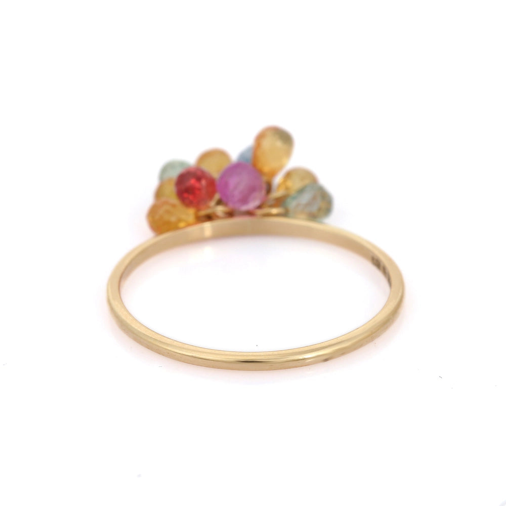 Handcrafted 18K Solid Yellow Gold Natural Multi Sapphire Minimal Rings