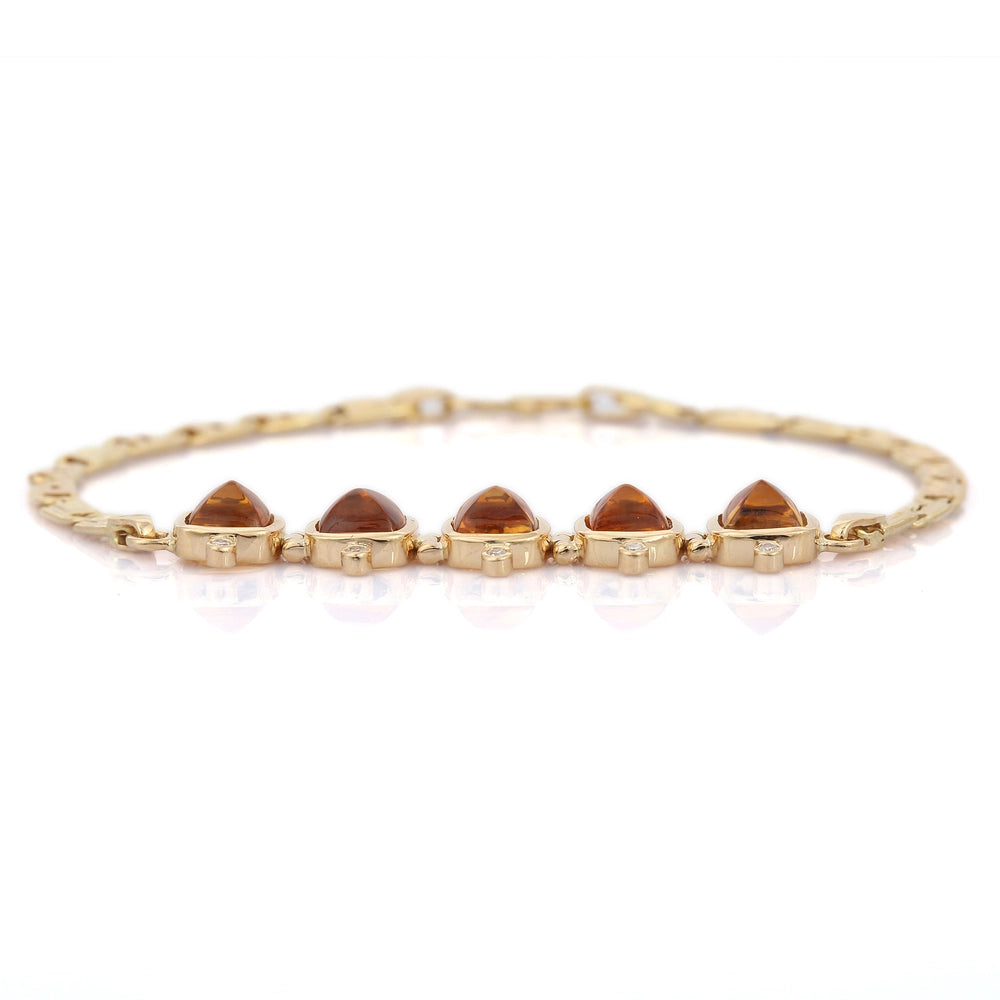 Classic Hot Selling Product Natural Citrine & Diamond 18K Yellow Gold Bracelets