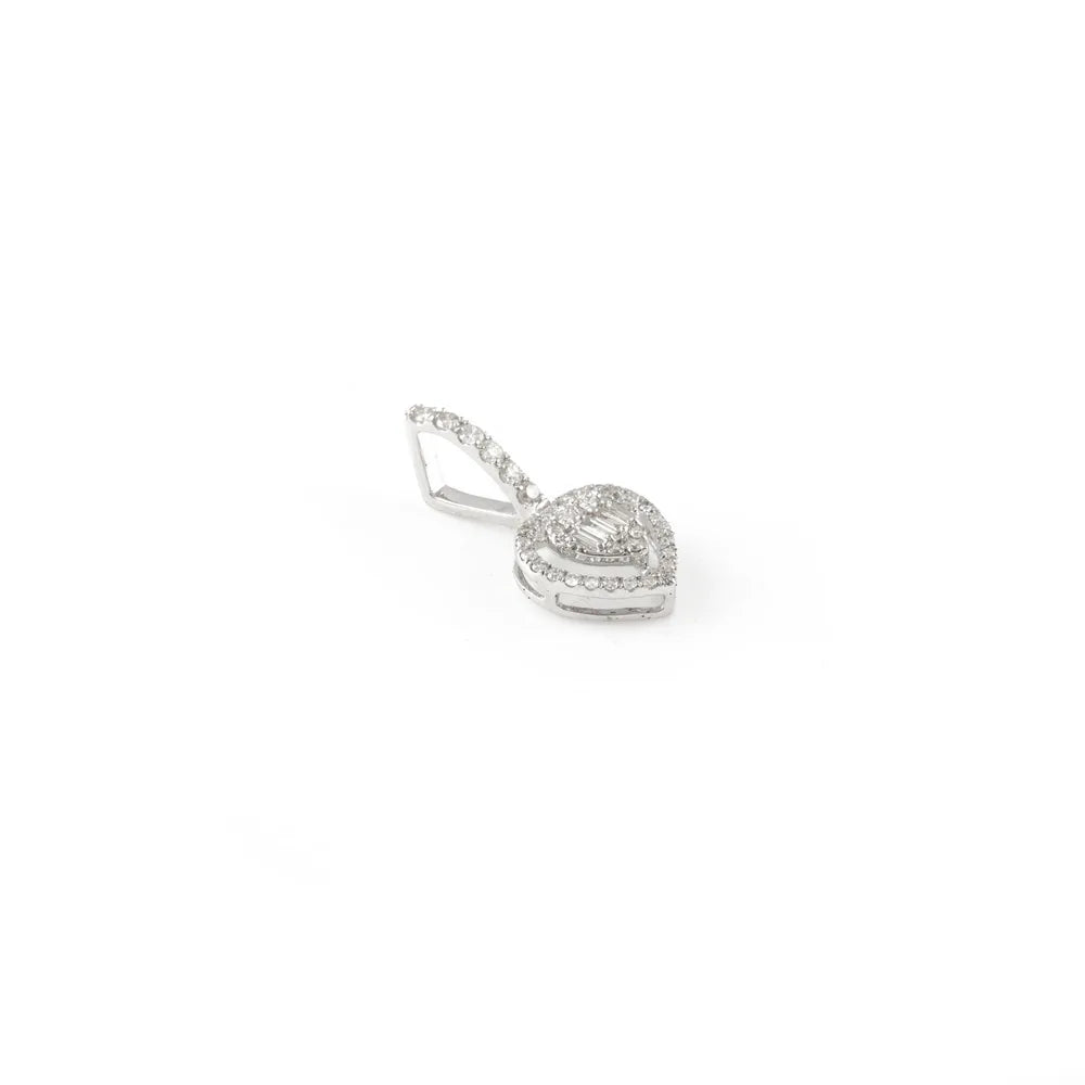 Best Selling Product Natural Diamond 18K Fine White Gold Heart Dainty Pendant