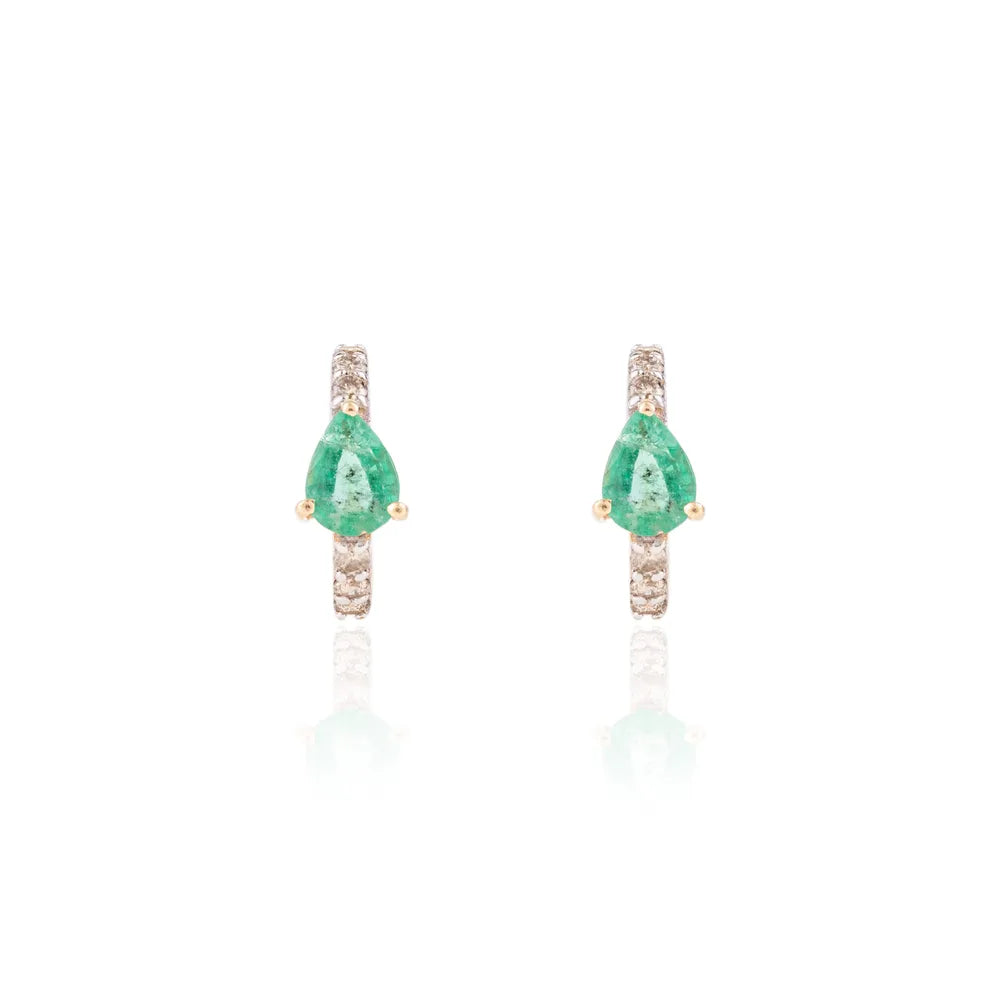 New Arrivals Ear Cuff Emerald & Diamond K18 Yellow Gold Earrings