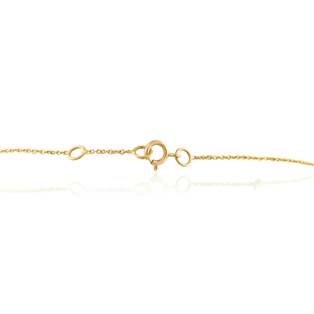 Minimal Jewelry 18K Solid Yellow Gold Natural Diamond Long Chain Necklace