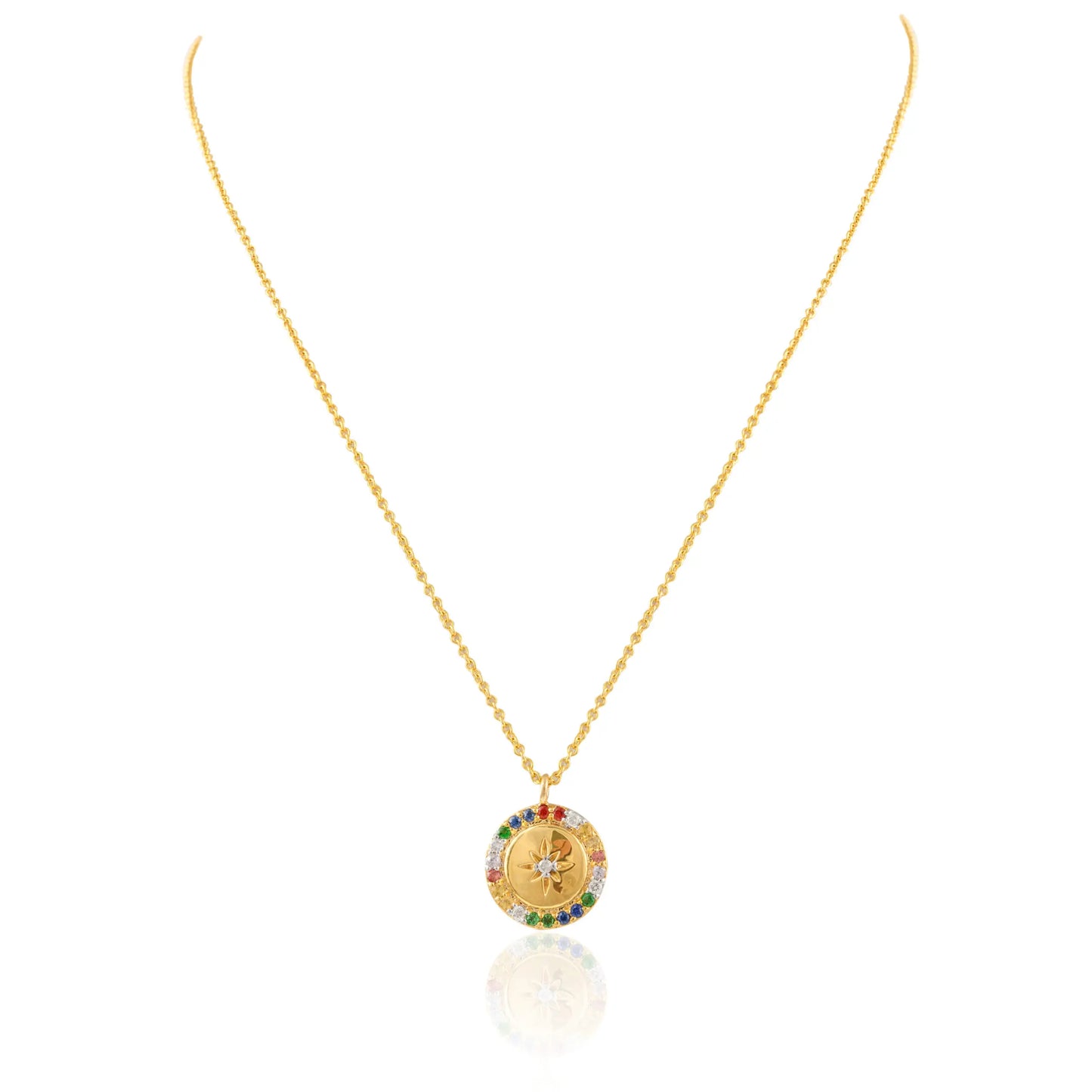 Best Selling Product 18K Yellow Gold Natural Multi Sapphire & Diamond Long Chain Charm Necklace