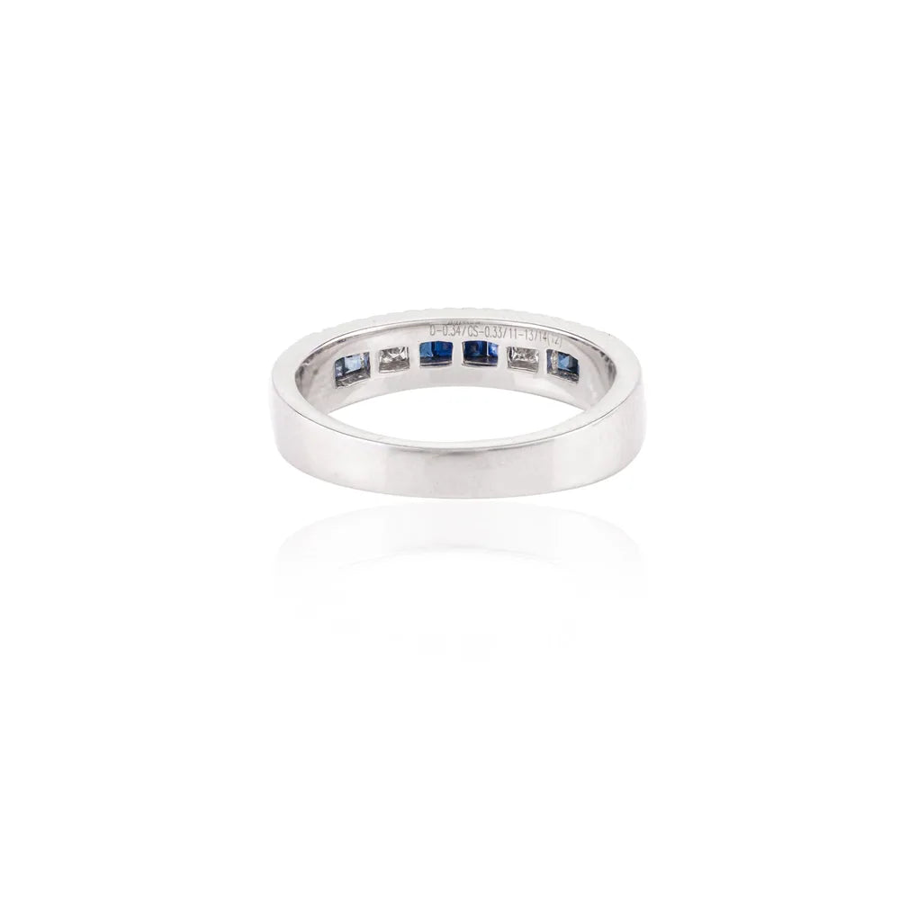 Best Selling Products Blue Sapphire & Diamond 18K White Gold Ring