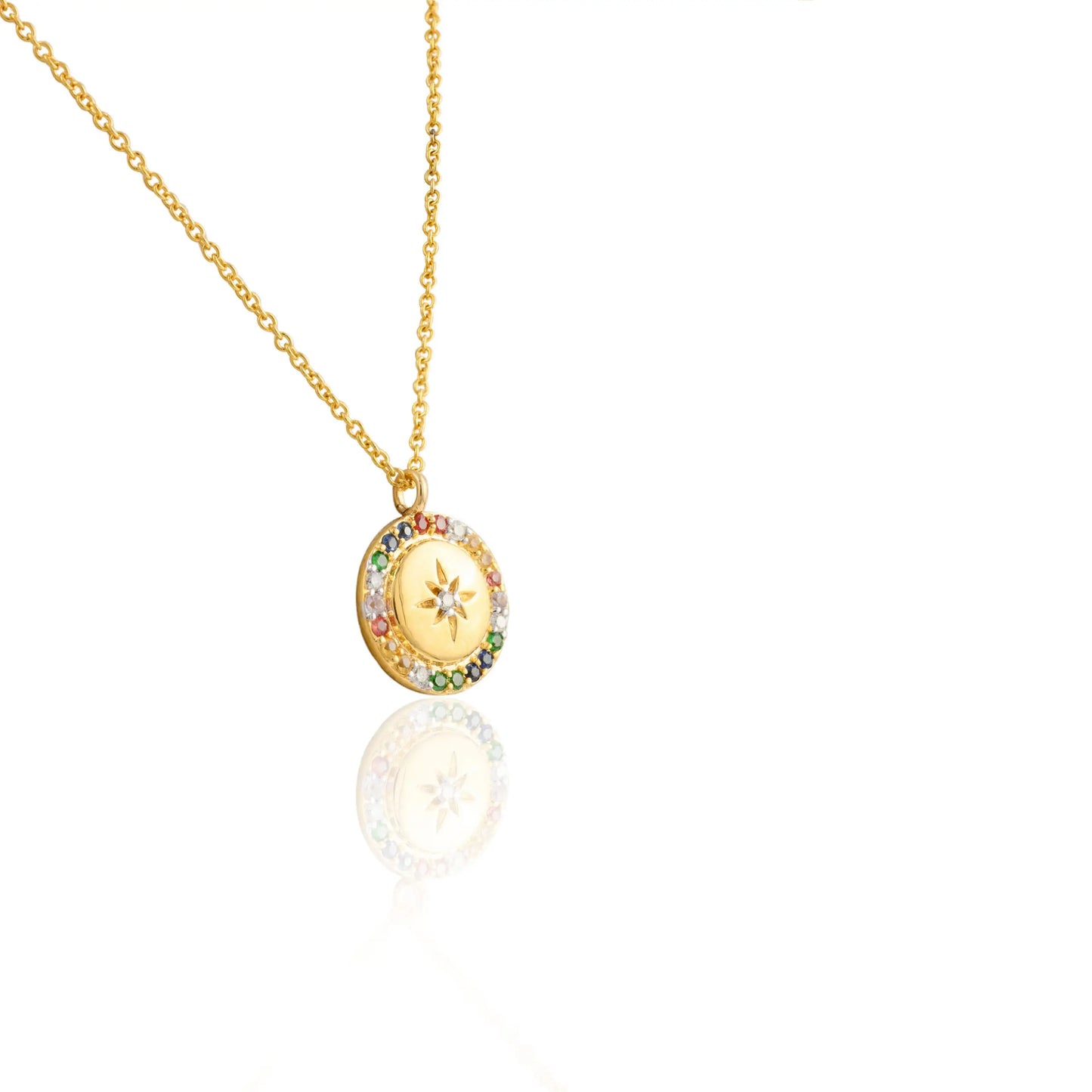 Best Selling Product 18K Yellow Gold Natural Multi Sapphire & Diamond Long Chain Charm Necklace