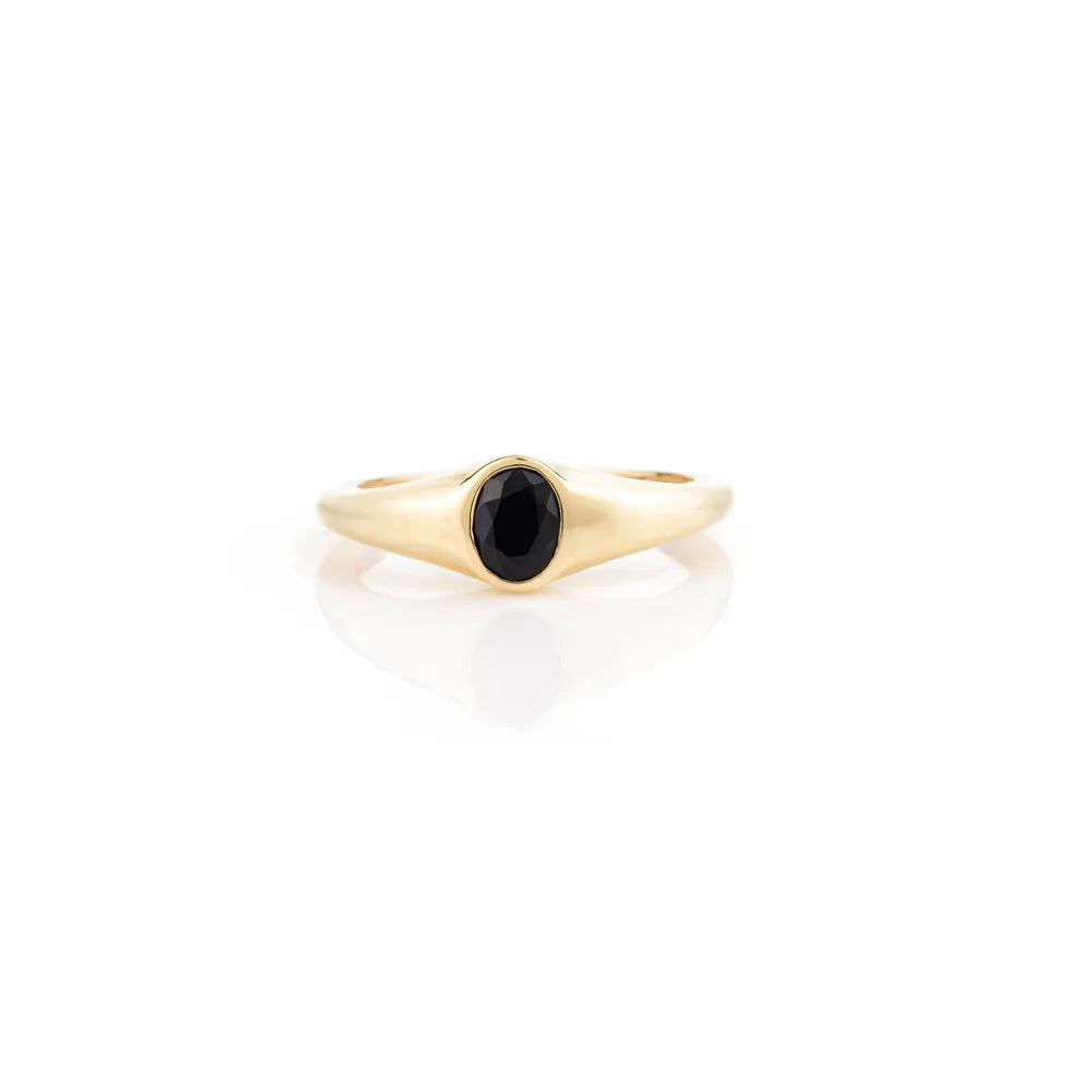 Best Quality Products K14 Yellow Gold Black Onyx Ring