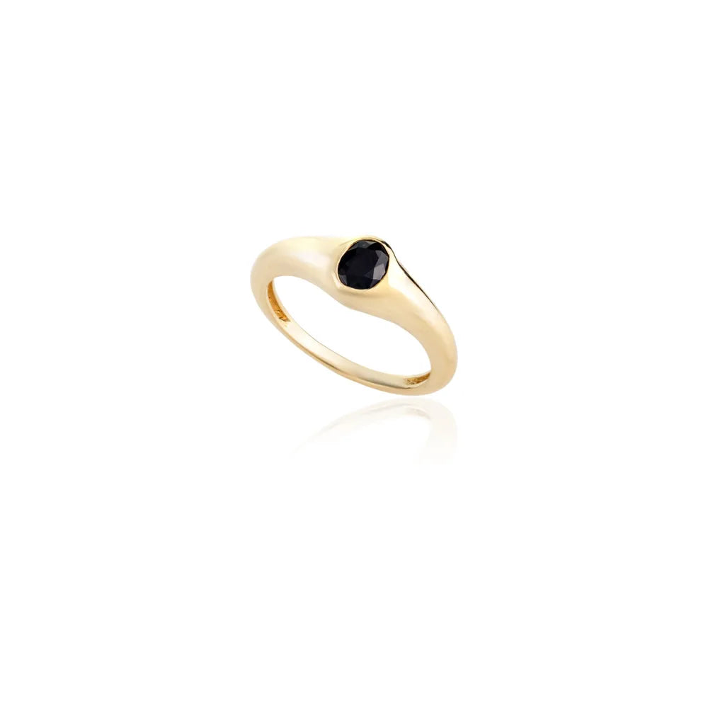 Best Quality Products K14 Yellow Gold Black Onyx Ring