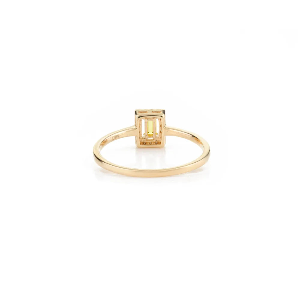 September Birthstone Yellow Sapphire & Diamond 14K Yellow Gold Ring