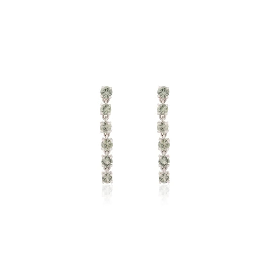 High Quality Product 14K Solid White Gold Natural Green Sapphire Dangle Earrings