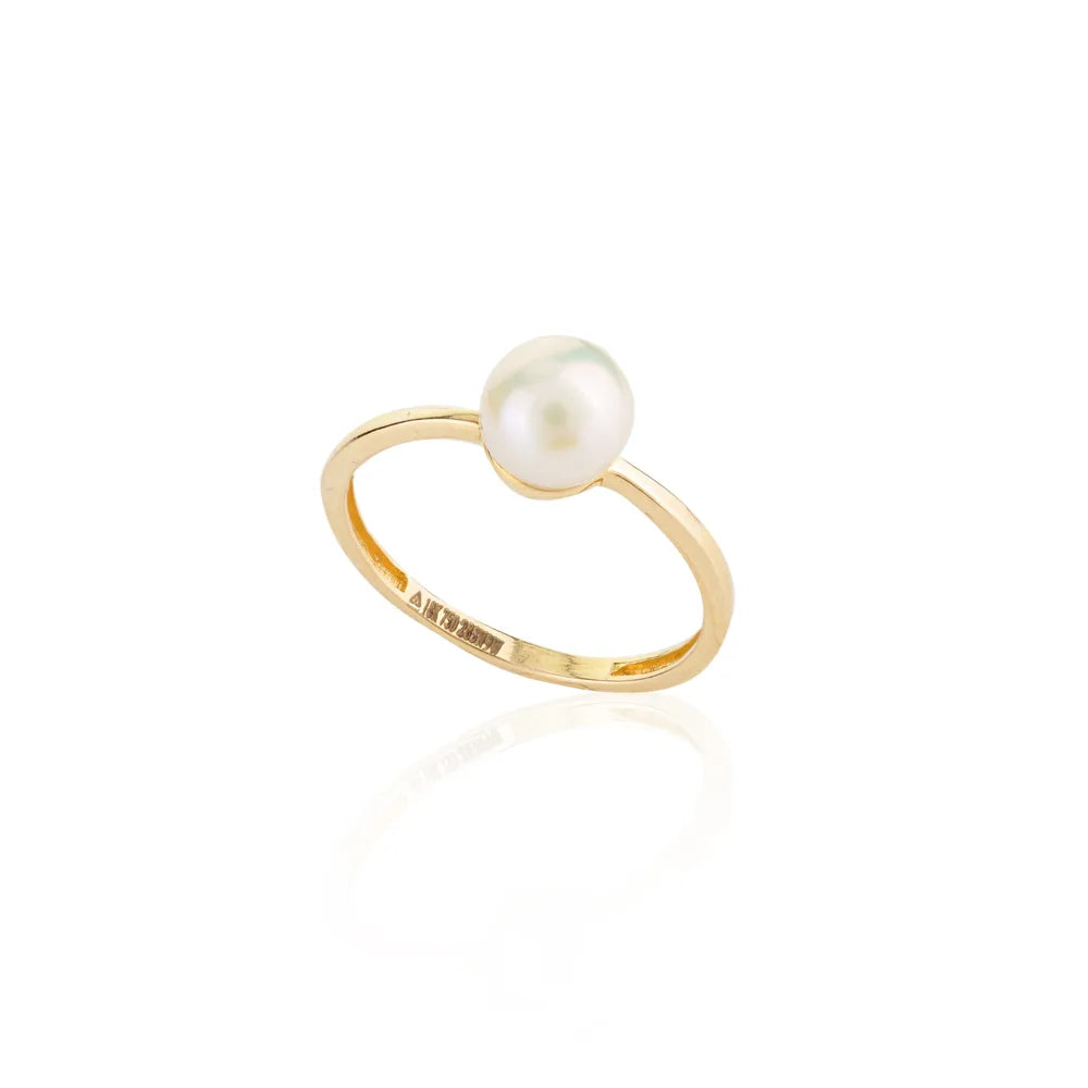 High Quality Products Mother Of Pearl 18k Solid Yellow Gold Wedding Ring