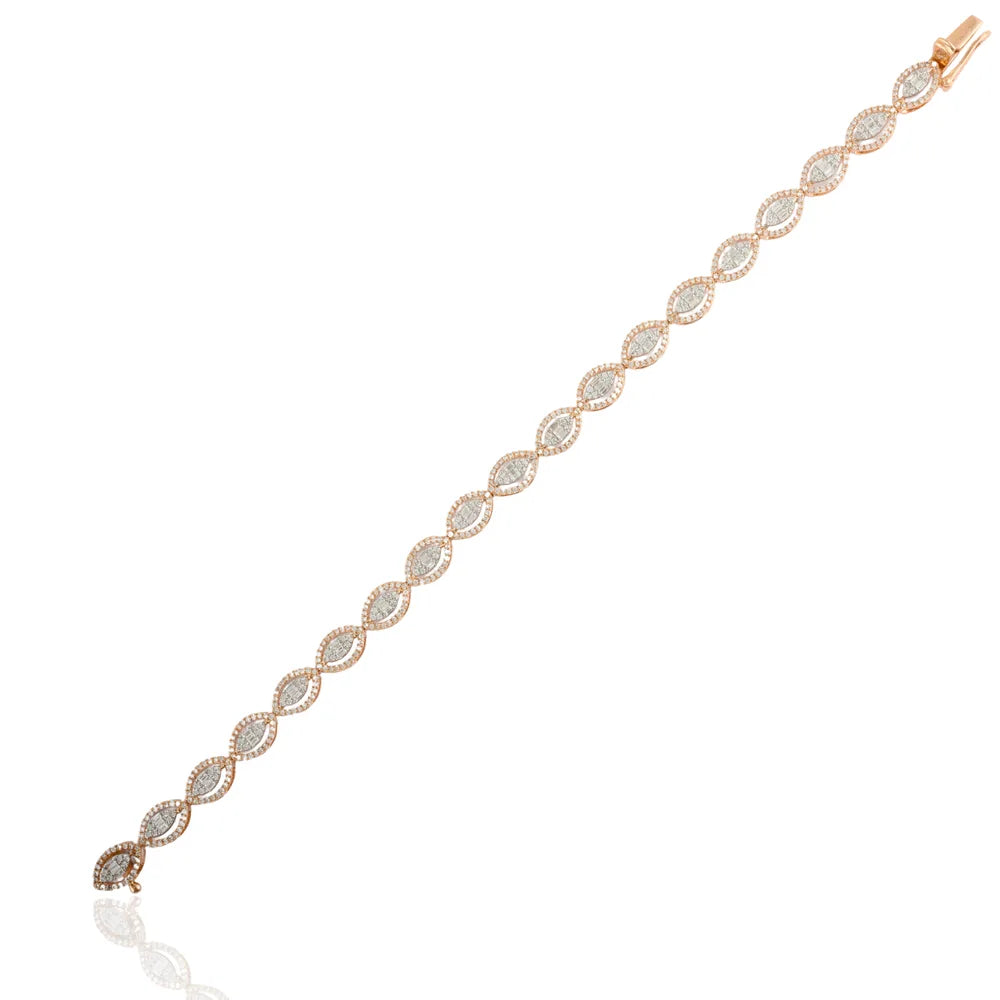 Best Selling Product Natural Diamond 18K Solid Rose Gold Women Bracelet