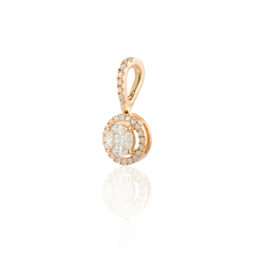 Best Selling Product Natural Diamond 18K Rose Gold Minimal Pendant