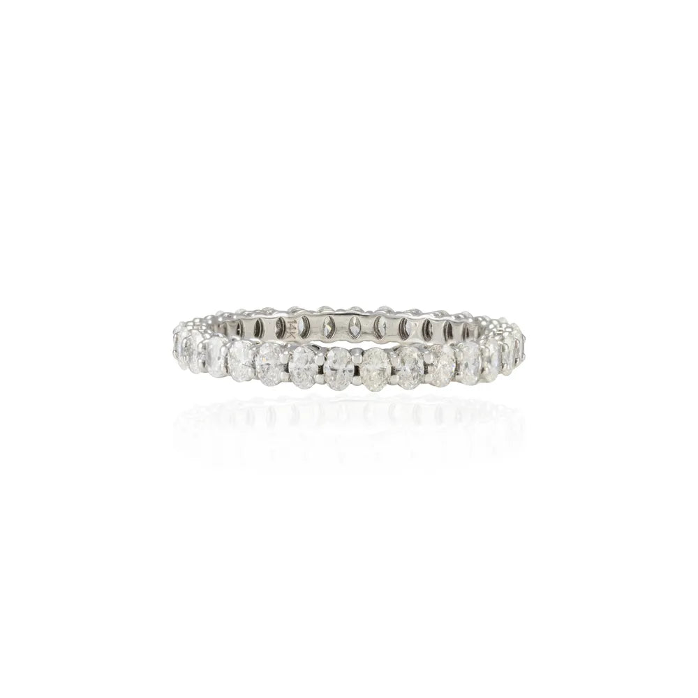 Fashion Jewelry Natural Diamond 14K Solid White Gold Full Eternity Band Ring