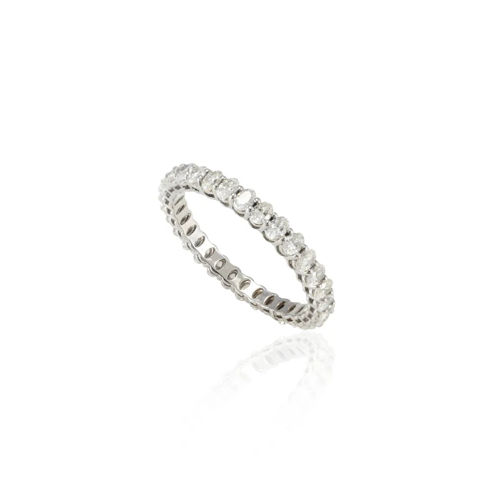 Fashion Jewelry Natural Diamond 14K Solid White Gold Full Eternity Band Ring