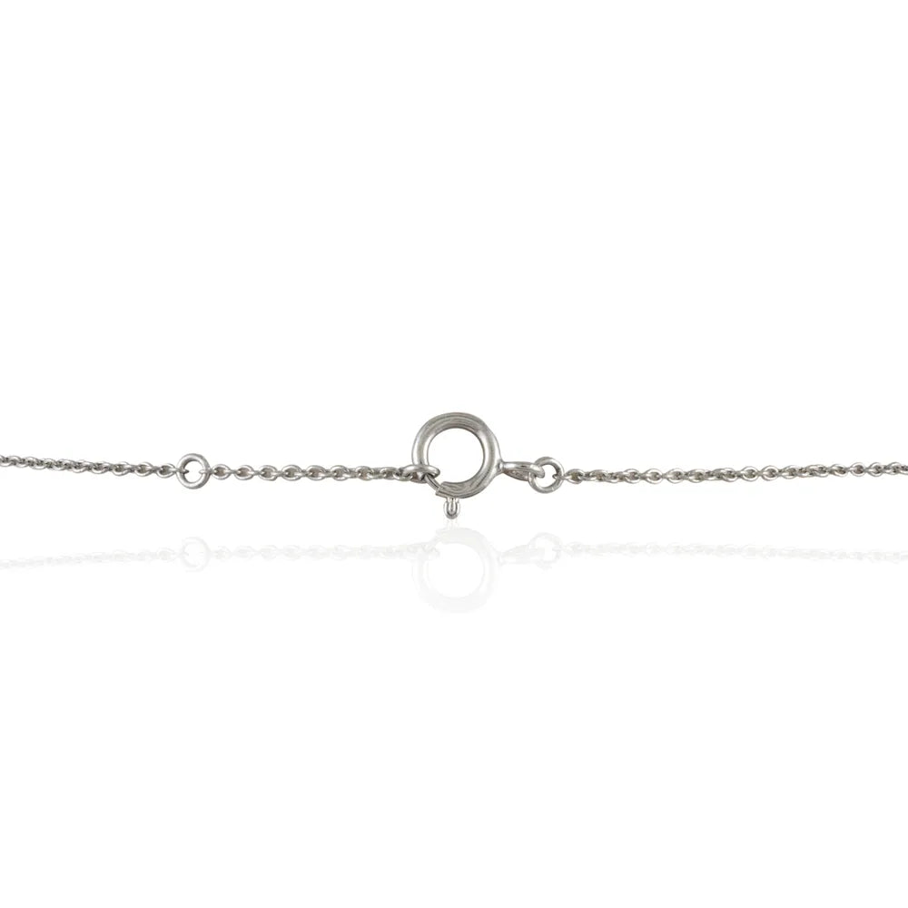 Minimal Jewelry Natural Pink Sapphire & Diamond 14K White Gold Long Chain Necklace